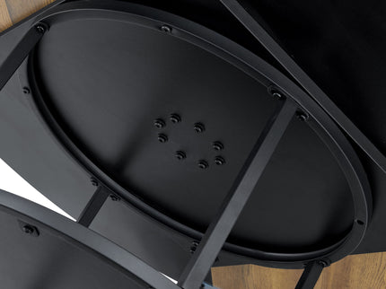 Diameter - Modern Splicing Circular Dining Table Double Layer Storage - Wood / Black