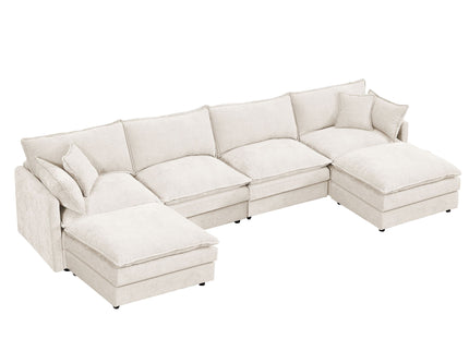 Modular U Shaped Sectional Sofa, 4 Seater Comfy Cloud Couch