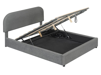 Upholstered Platform Bed With Hydraulic Storage System
