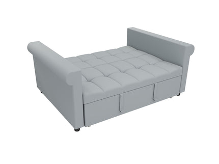 Compact Loveseat With Trundle Sleeper And Storage Pocket - Gray