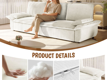 King Size Pull Out Sofa Bed, 3 In 1 Convertible Multifunctional