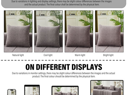 Curved Sectional Sofa With 2 Pillows For Living Room - Gray