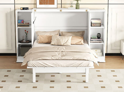 Murphy Bed With Shelves, Drawers And USB Ports