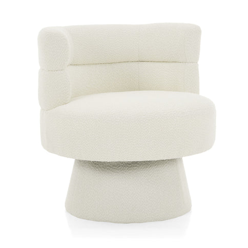 Swivel Accent Chair, 360° Rotating Design With Ergonomic Support For Living Room, Bedroom & Home Office - Cream White