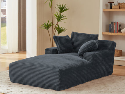 Oversized Chaise Lounge Chair Indoor For Living Room - Dark Gray