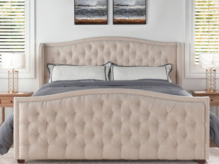 Marcella - Upholstered Shelter Headboard Bed Set