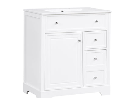 Bathroom Vanity With Sink Top, Cabinet With Door And 2 Drawers - White