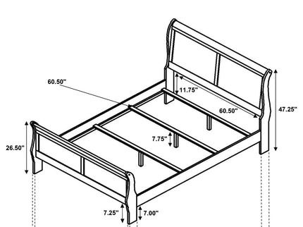 Mckee - Queen Sleigh Panel Bed With Curved Legs - White