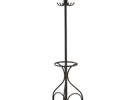 12 Hook Coat Rack With Umbrella Holder - Black