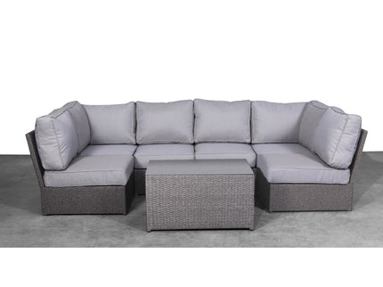 Comfortable Modern Patio Rattan Sectional Set With Cushions