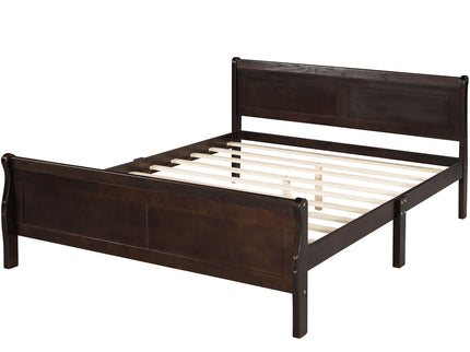 Platform Bed Frame Mattress Foundation Sleigh Bed With Headboard / Footboard / Wood Slat Suppor