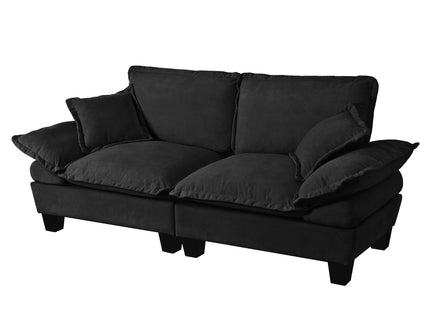 2 Seater Modular Loveseat With Curved Armrests