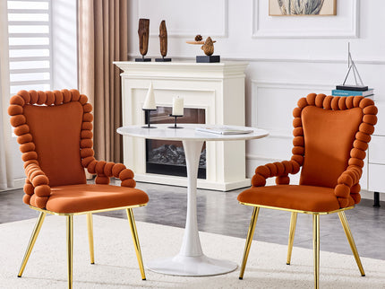 Puffy Bubble, Ball Chain Chair With Armrests For Dining Room (Set of 2)