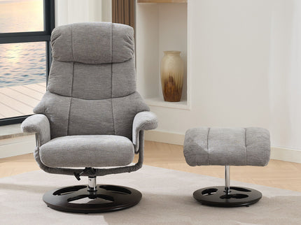 Ergonomic Recliner Chair With Ottoman, Modern 360° Swivel With Footstool