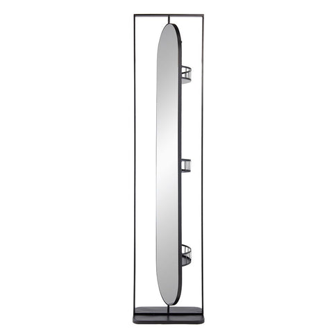 Full Length Standing Mirror, 360° Swivel Floor Mirror For Bedroom - Black