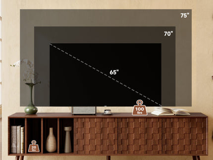 TV Stand With 5 Legs, Media Console Table For Tvs Up To 75" - Walnut