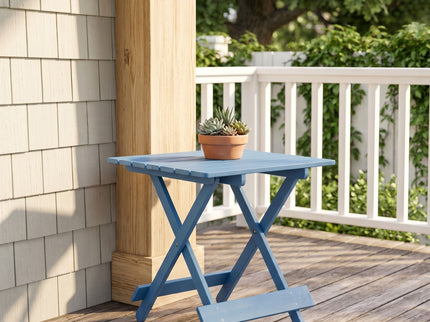 Folding Square Table For Backyard - Blue