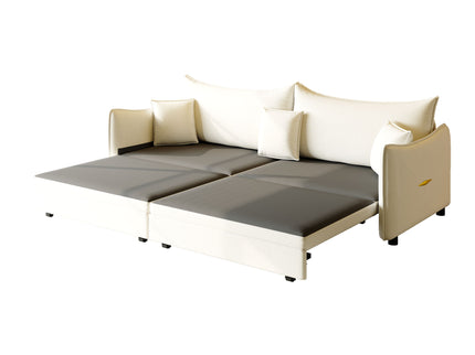 King Pull Out Sofa Bed, 3-In-1 Convertible Bed With 3 Pillows
