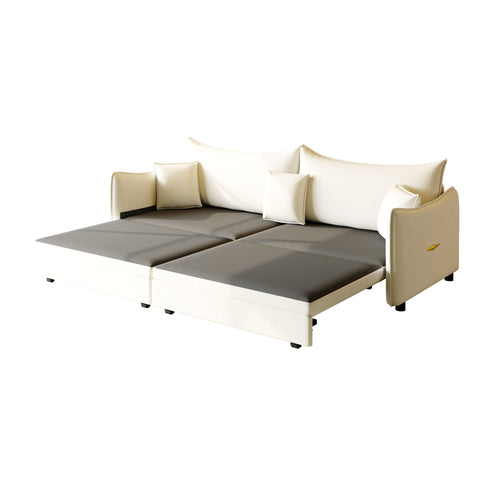 King Pull Out Sofa Bed, 3-In-1 Convertible Bed With 3 Pillows