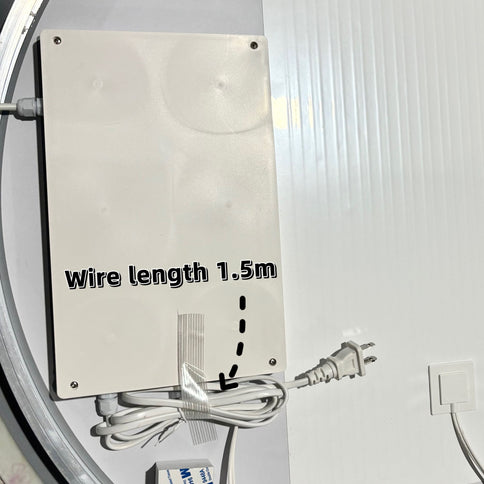 Wall Mirror With Rounded Corners, Temperature Display, Tri-Color Light, Defogging