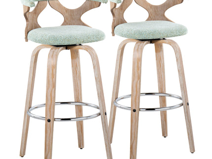 Gardenia - Contemporary Fixed Height Barstool With Swivel With Round Footrest (Set of 2)