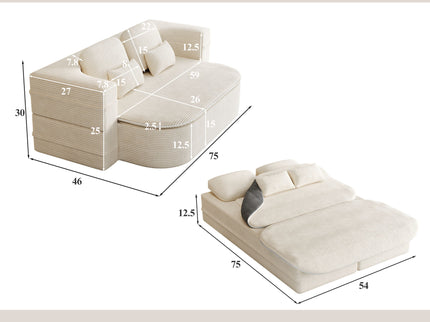 2 In 1 Foldable Sofa Bed With Multi Functional Blanket