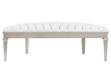 Colwood - Upholstered Curved With Channel Tufting And Slender Tapered Legs - Silver Gray