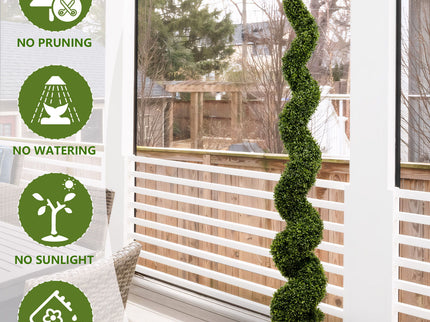Artificial Outdoor UV Resistant Plastic Boxwood Topiary Spiral Tree