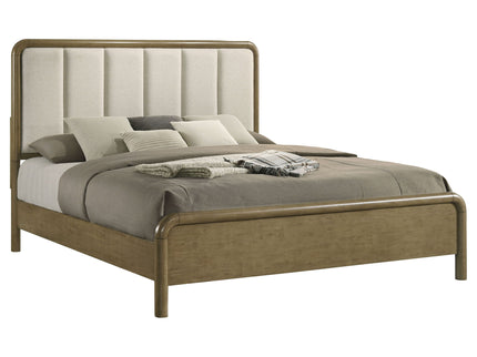 Bernardo - Eastern King Upholstered Bed - Nutmeg Brown