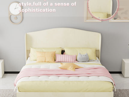 Upholstered Bed, Tufted Headboard, Comfortable Sleep