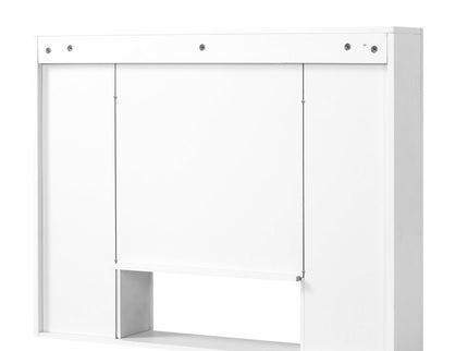 Wall Mounted Medicine Cabinet With 5 Adjustable Shelves, Exquisite Carving - White
