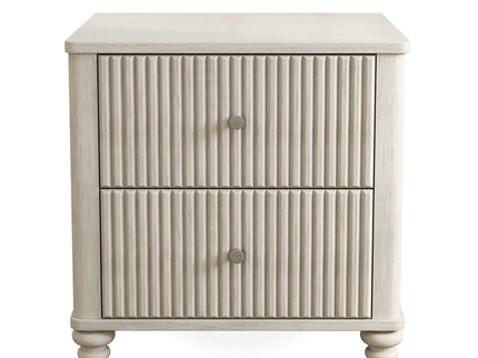 Fluted Nightstand With 3 Drawers