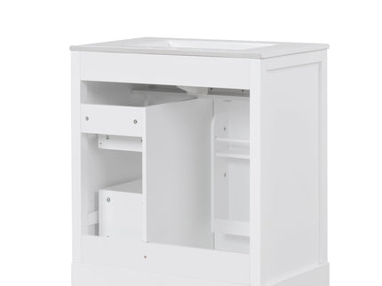 Bathroom Vanity With Sink Top, Cabinet With Door And 2 Drawers - White