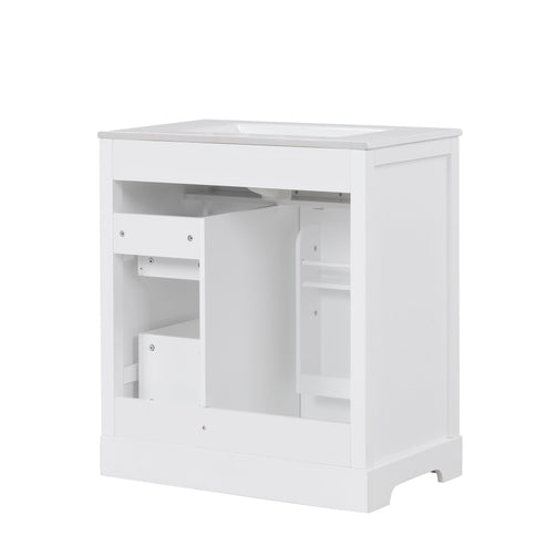 Bathroom Vanity With Sink Top, Cabinet With Door And 2 Drawers - White