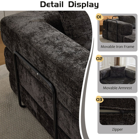 Convertible Floor Sofa Bed, Boneless Modular Sectional Sofa For Living Room