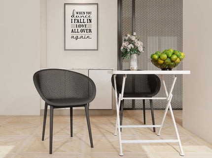 2 Piece Durable Single Chair With Hollow Out Design