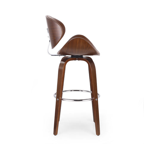 Lumos - Mid Century Modern Upholstered Swivel Barstool