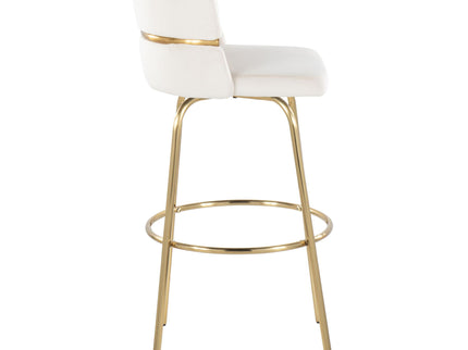 Cinch - Glam / Art Deco Fixed Height Barstool With Swivel With Round Footrest (Set of 2)