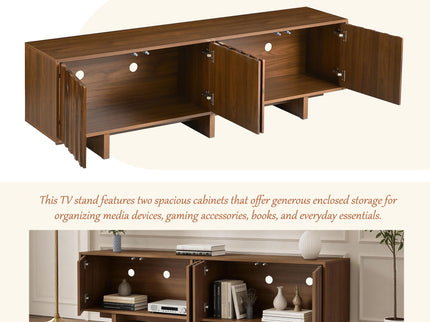 Retro Style TV Stand With Wavy Door