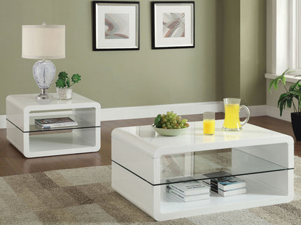 Emerson - 1 Shelf Rectangular Side End Table - White
