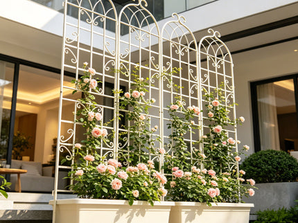 Metal Garden Rustproof Trellis For Climbing Plants Outdoor Flower Support