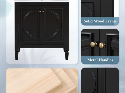 Double Sink Bathroom Vanity Set With Wall Mount Mirror Cabinet