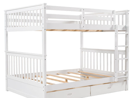 Bunk Bed With Ladders And 2 Storage Drawers