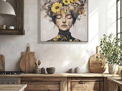 Beauty Posters Beauty Lady Wall Art Floral Canvas Artwork For Living Room - Ginger