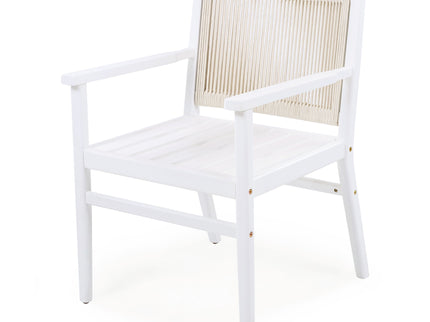 Outdoor Acacia Wood Patio Dining Armchair (Set of 2)