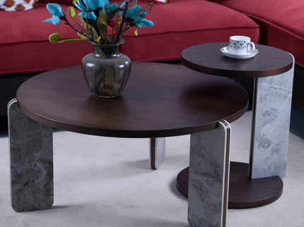 Coffee Table Set With Center Table & Side Table