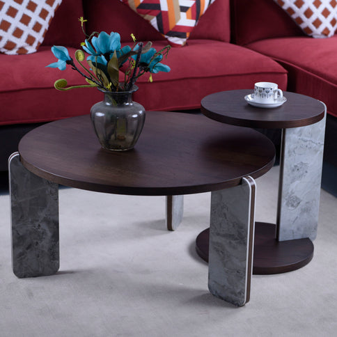 Coffee Table Set With Center Table & Side Table