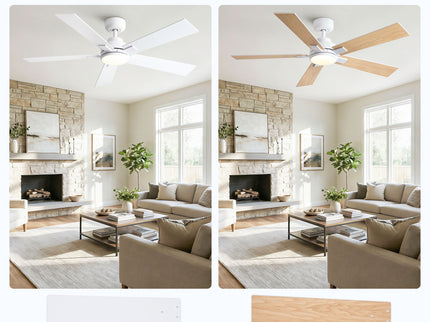 Reversible Motor Integrated LED Dimmable Ceiling Fan With Light