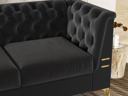 Luxurious Sofa With Legs, Modern Chesterfield Design, Tufted Upholstery, 3 Seat Couch For Living Room And Office