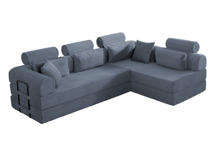 Modern L-Shape Modular Sectional Sofa, Compressed Design